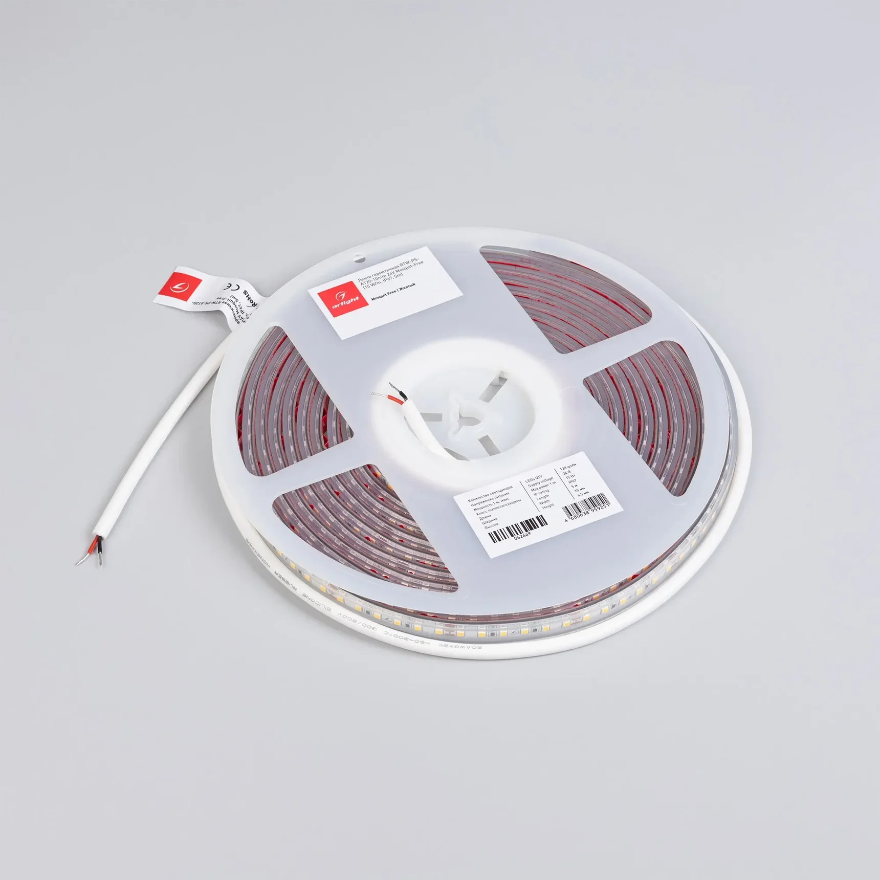 Светодиодная лента герметичная RTW-PS-A120-10mm 24V Mosquit-Free (15 W/m, IP67, 5m) (Arlight, От комаров) 062449