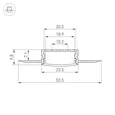 Профиль FANTOM-W20-H10-3000 ANOD (Arlight, Алюминий) 062556
