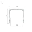 Профиль WPH-FLEX-2020-1000 ANOD (Arlight, Алюминий) 062627