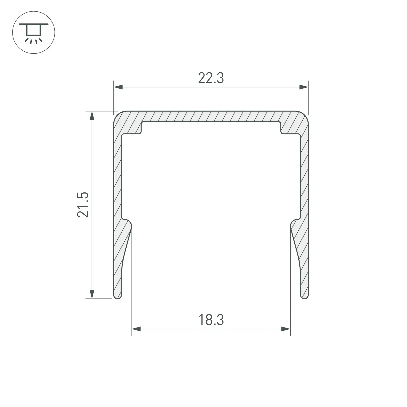 Профиль WPH-FLEX-2020-1000 ANOD (Arlight, Алюминий) 062627
