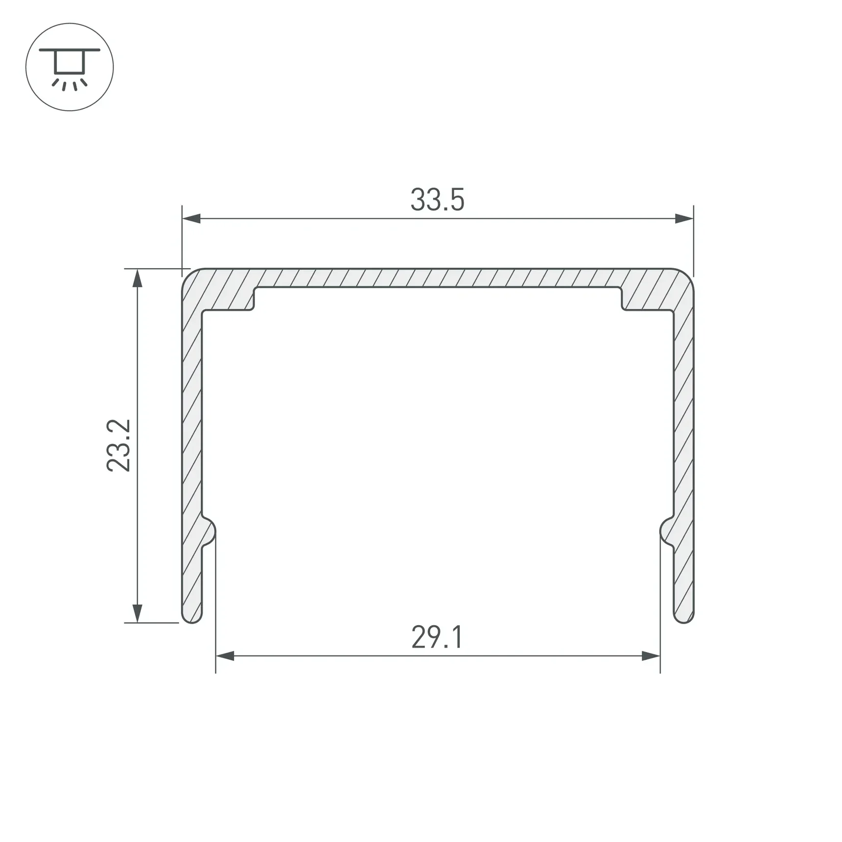 Профиль WPH-FLEX-3020-1000 ANOD (Arlight, Алюминий) 062645