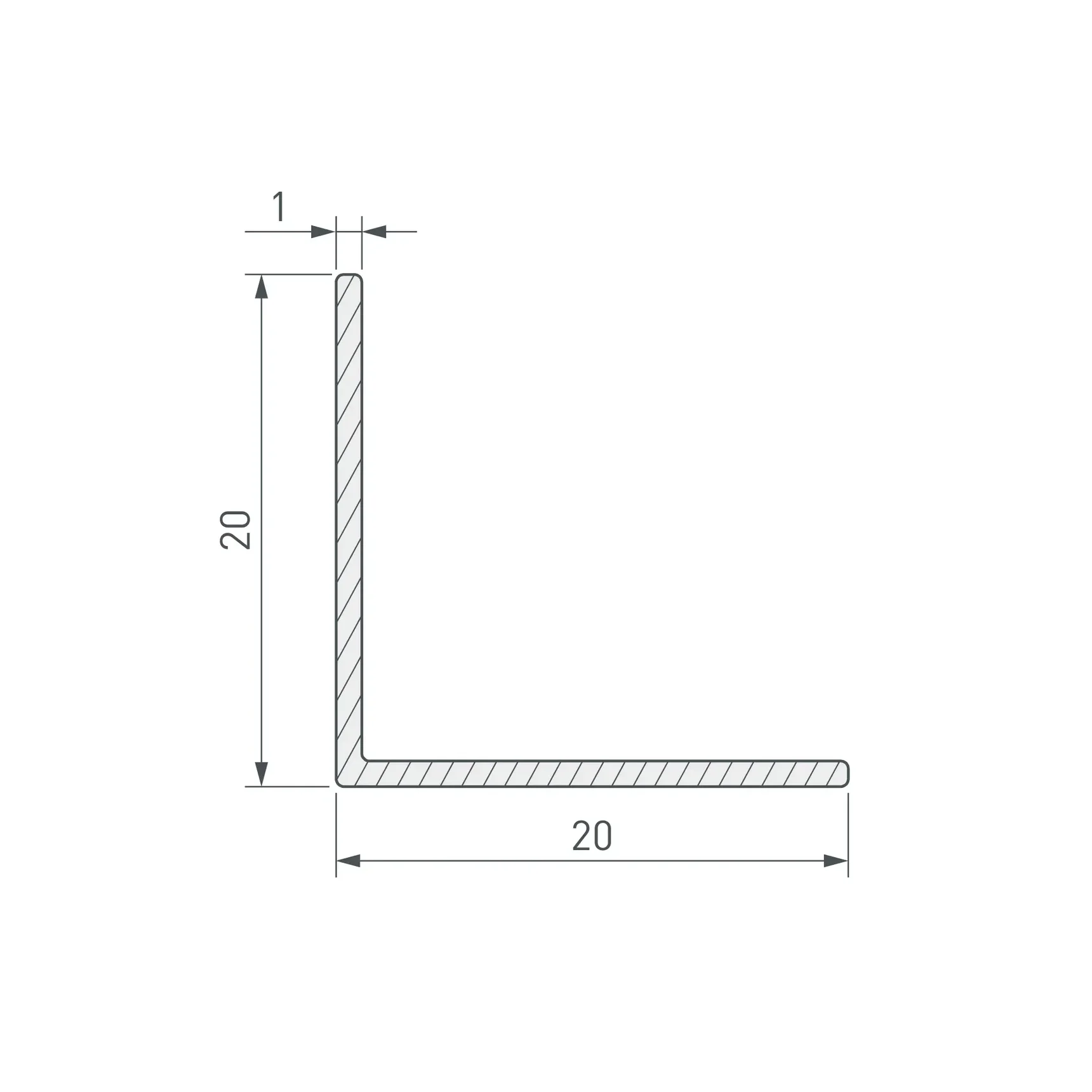 Уголок ARH-W20x20x1-3000 WHITE (Arlight, Алюминий) 063301
