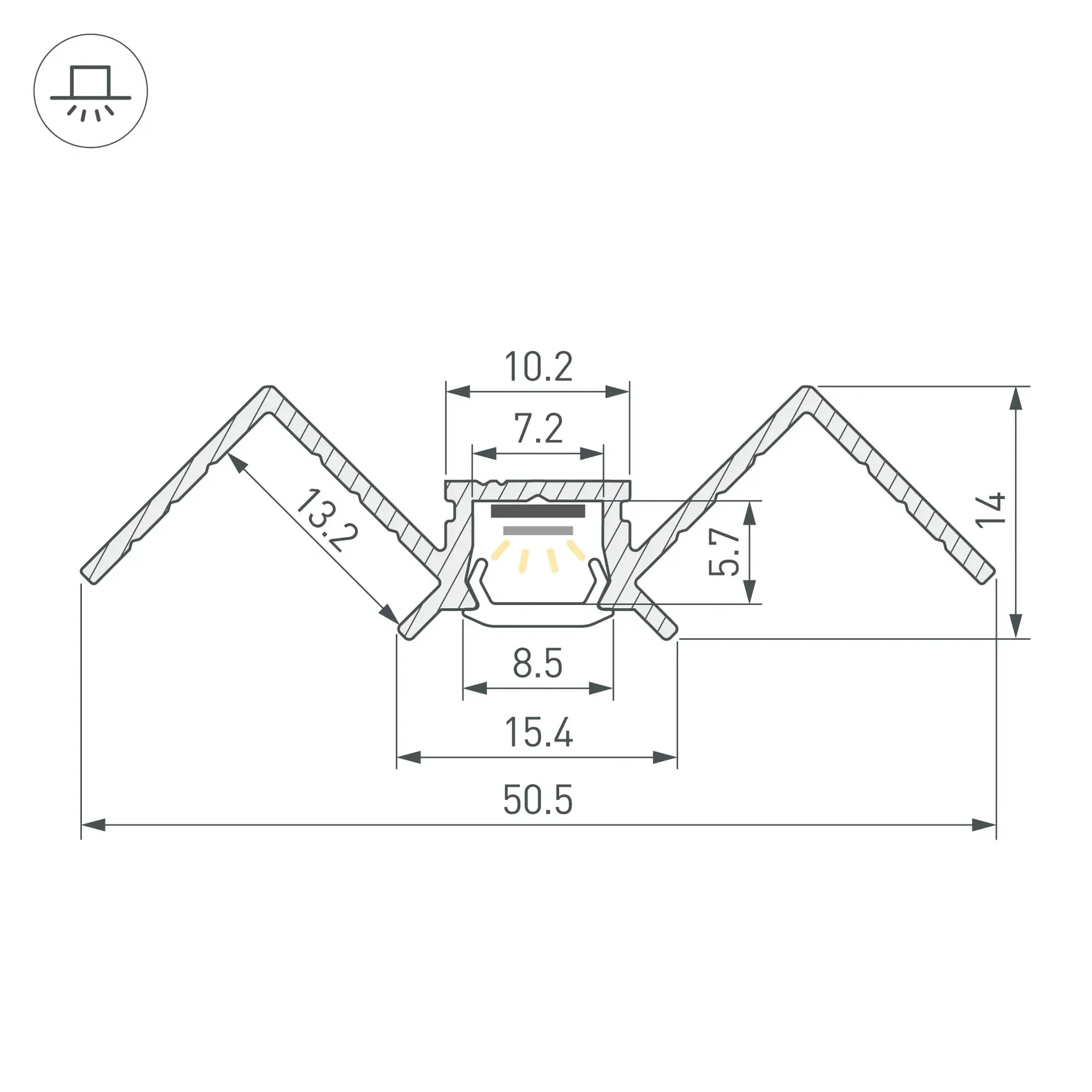 Профиль PIK-F-HIDE-INT-3000 (Arlight, Алюминий) 063386