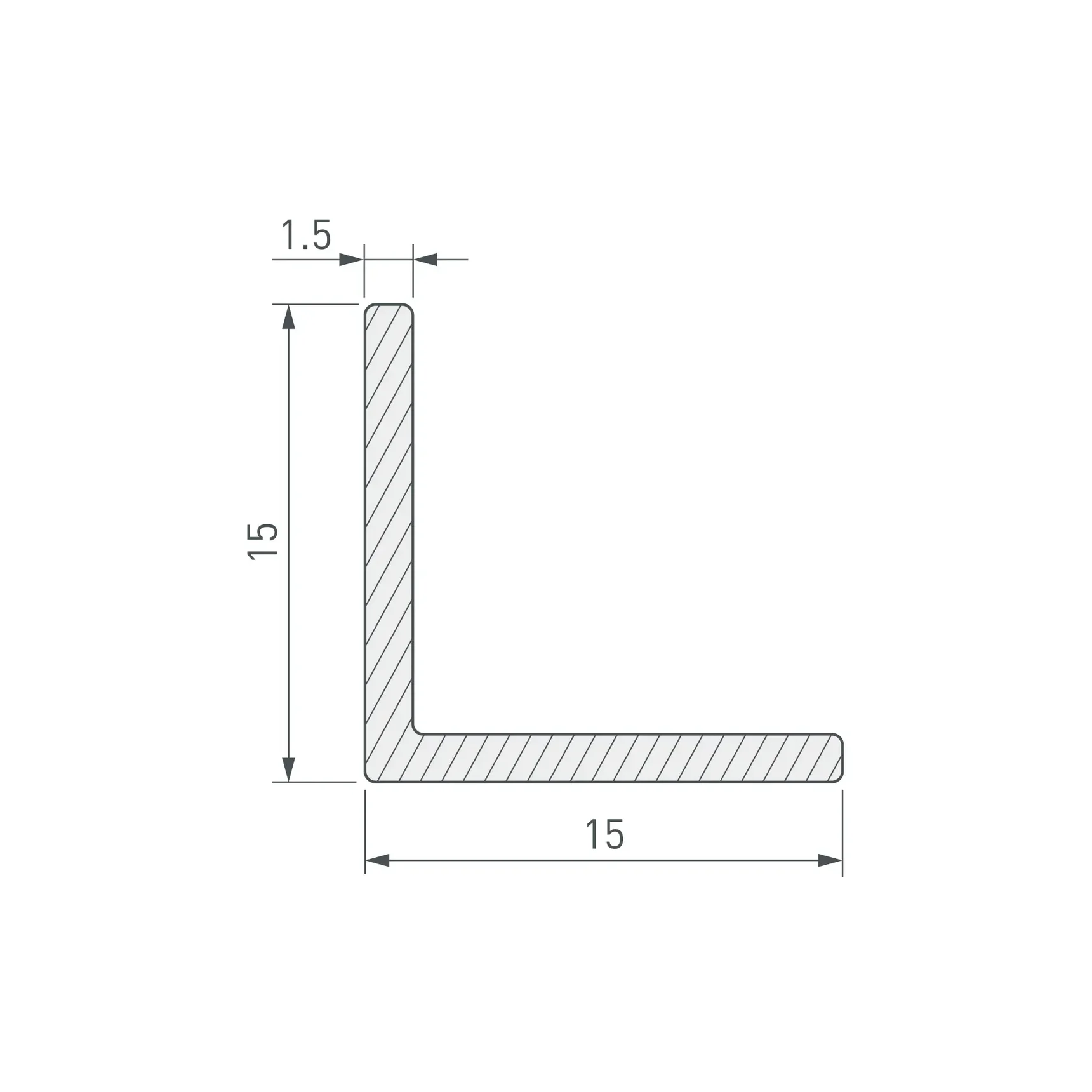 Уголок ARH-W15x15x1,5-3000 WHITE (Arlight, Алюминий) 063522