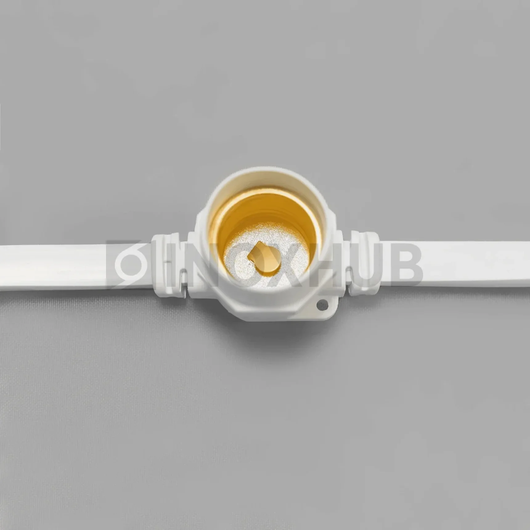 Белт-Лайт INOXHUB, шаг 20см, БЕЛЫЙ, двухжильный шлейф, 250 резиновых патронов с латунными контактами, цоколь E27, бухта 50м