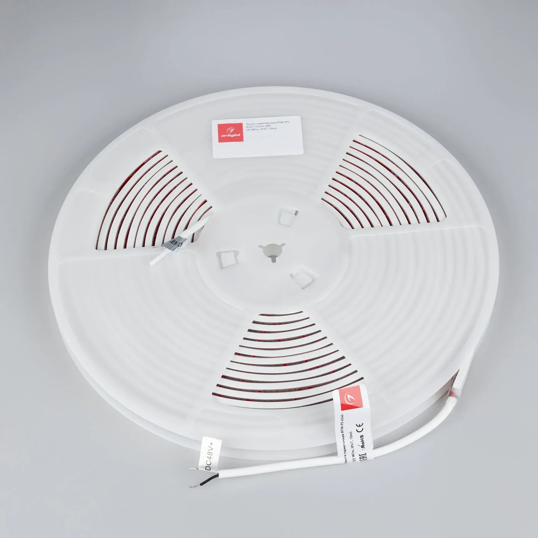 Светодиодная лента герметичная RTW-PS-A240-12mm 48V Warm2700-CX2 (23 W/m, IP67, 10m) (Arlight, CRI>90) 063817