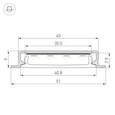 Профиль SL-LINIA40-F-H9-2000 ANOD (Arlight, Алюминий) 063906