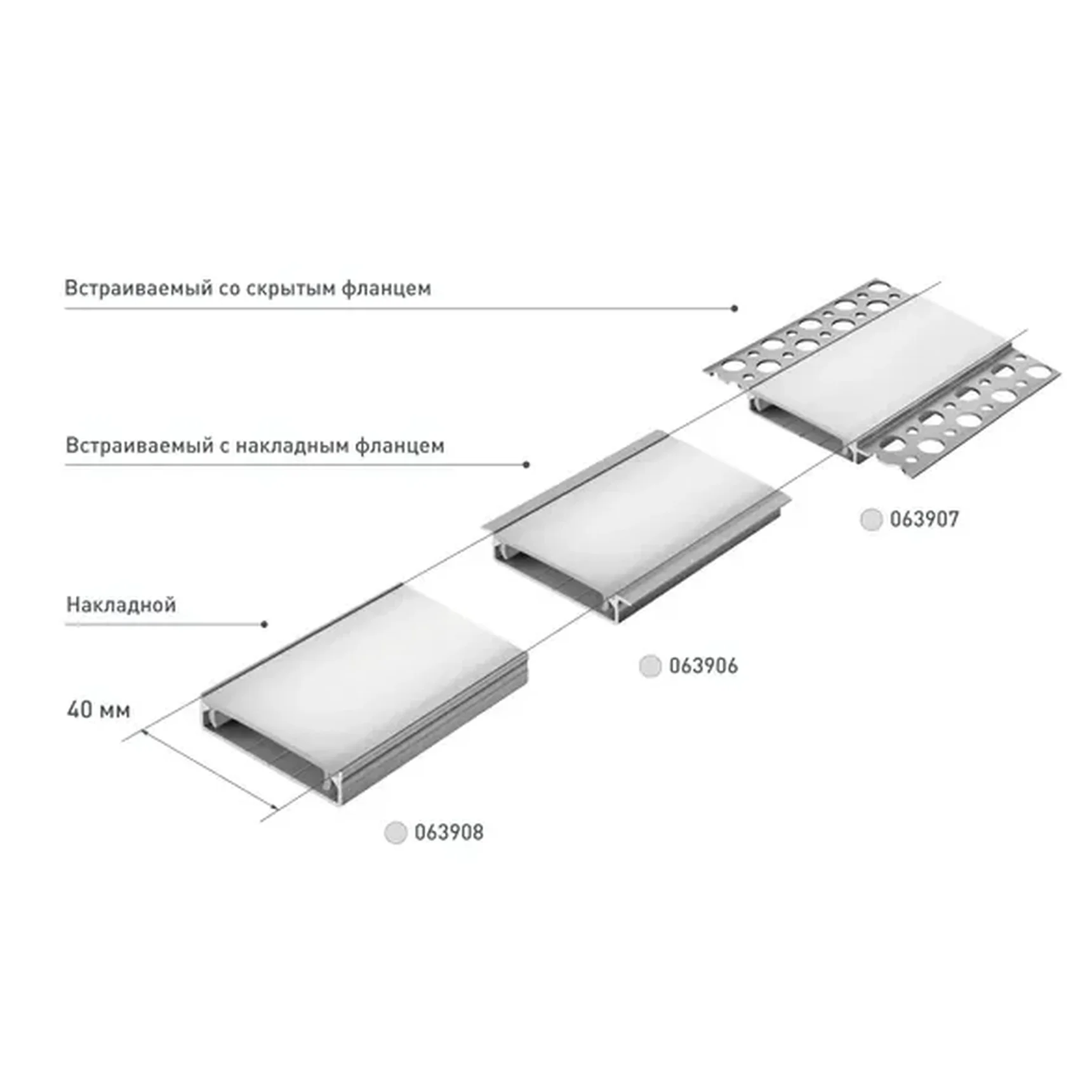 Профиль SL-LINIA40-F-H9-2000 ANOD (Arlight, Алюминий) 063906