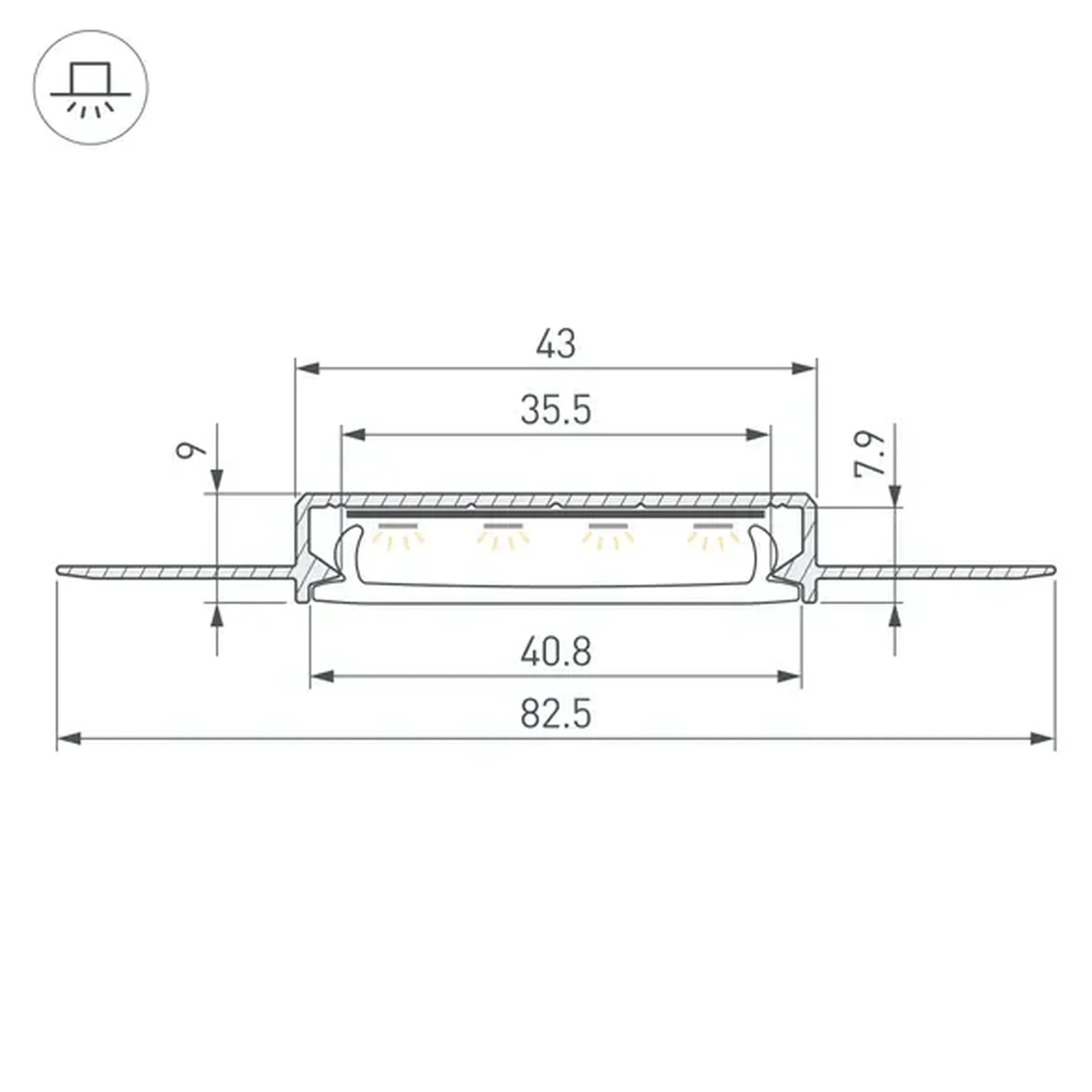 Профиль SL-LINIA40-FANTOM-2000 ANOD (Arlight, Алюминий) 063907
