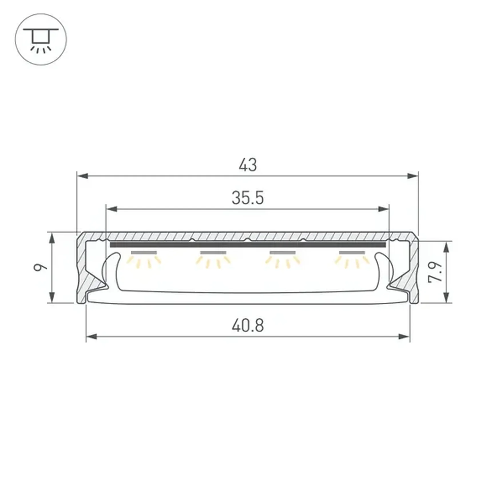Профиль SL-LINE-4009-2000 ANOD (Arlight, Алюминий) 063908