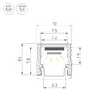 Профиль SL-MINI-10-3000 ANOD (Arlight, Алюминий) 064305