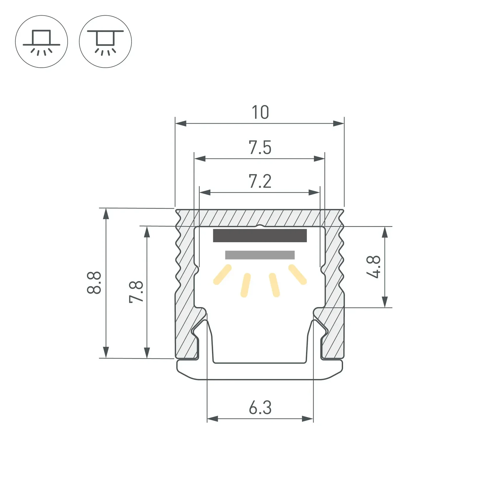 Профиль SL-MINI-10-3000 BLACK (Arlight, Алюминий) 064316