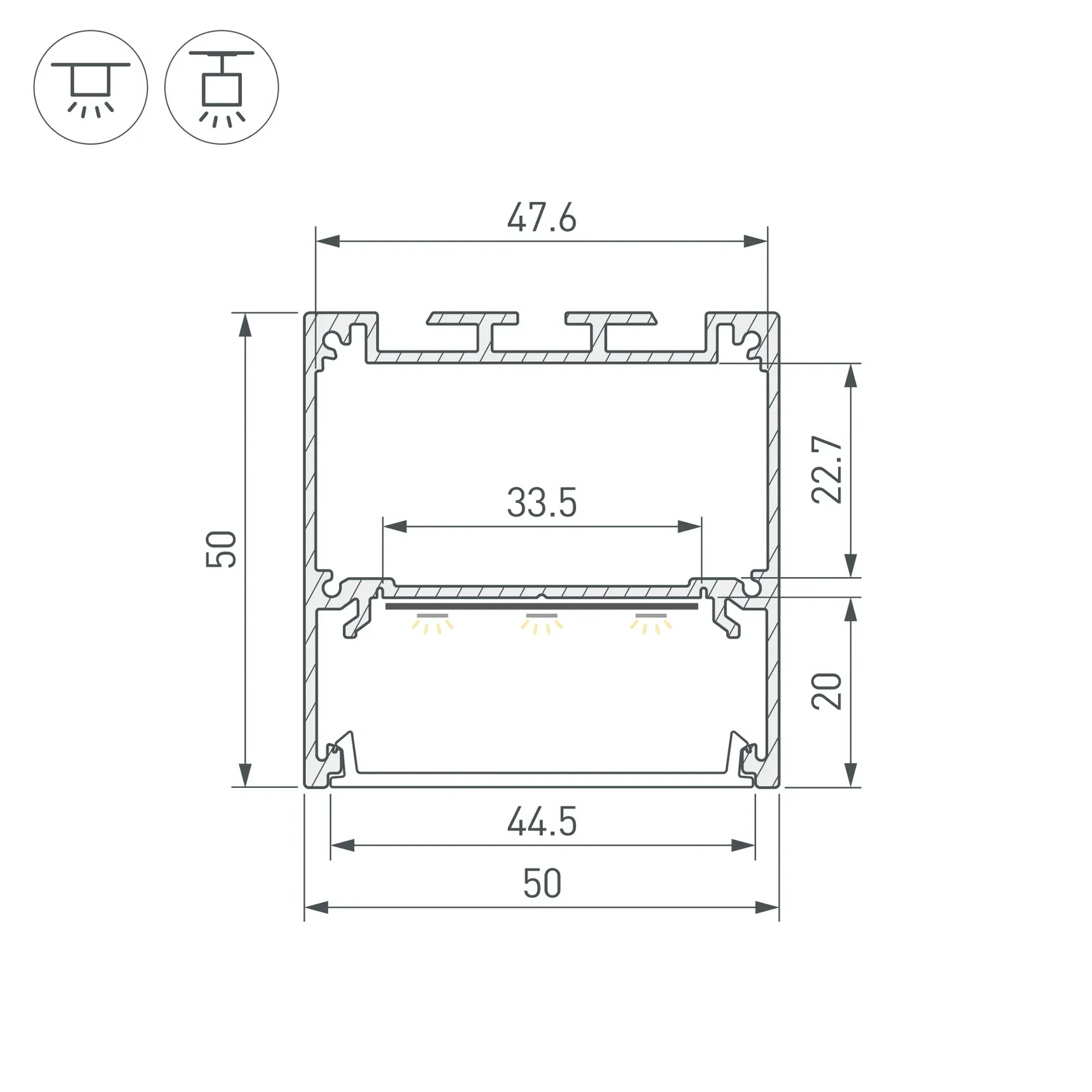 Профиль SL-LINE-5050-3000 BLACK с рефлектором (Arlight, Алюминий) 064469