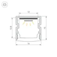 Профиль FANTOM-BENT-W16-TOP-2000 ANOD (Arlight, Алюминий) 064488
