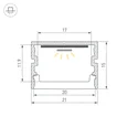 Профиль FANTOM-BENT-W21-TOP-2000 ANOD (Arlight, Алюминий) 064493
