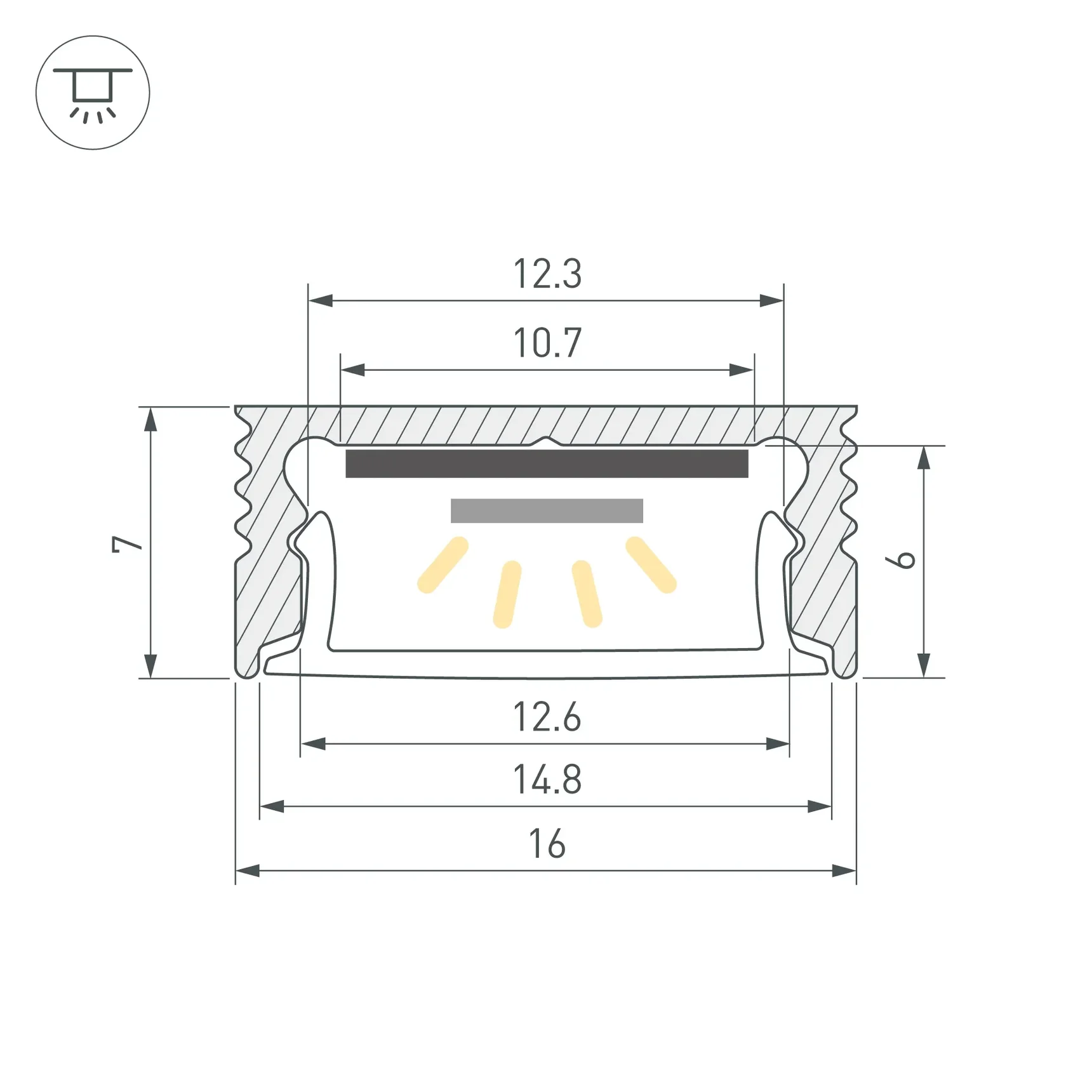 Профиль SL-SLIM-H7-3000 WHITE (BY) (Arlight, Алюминий) 064819