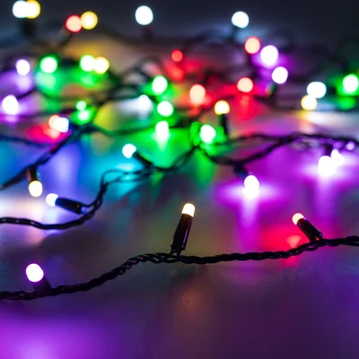 Светодиодная гирлянда ARD-STRING-CLASSIC-20000-BLACK-200LED-MILK-SYNC RGB (230V, 13W, RF/ПДУ, 4000) (Ardecoled, IP65) 064848