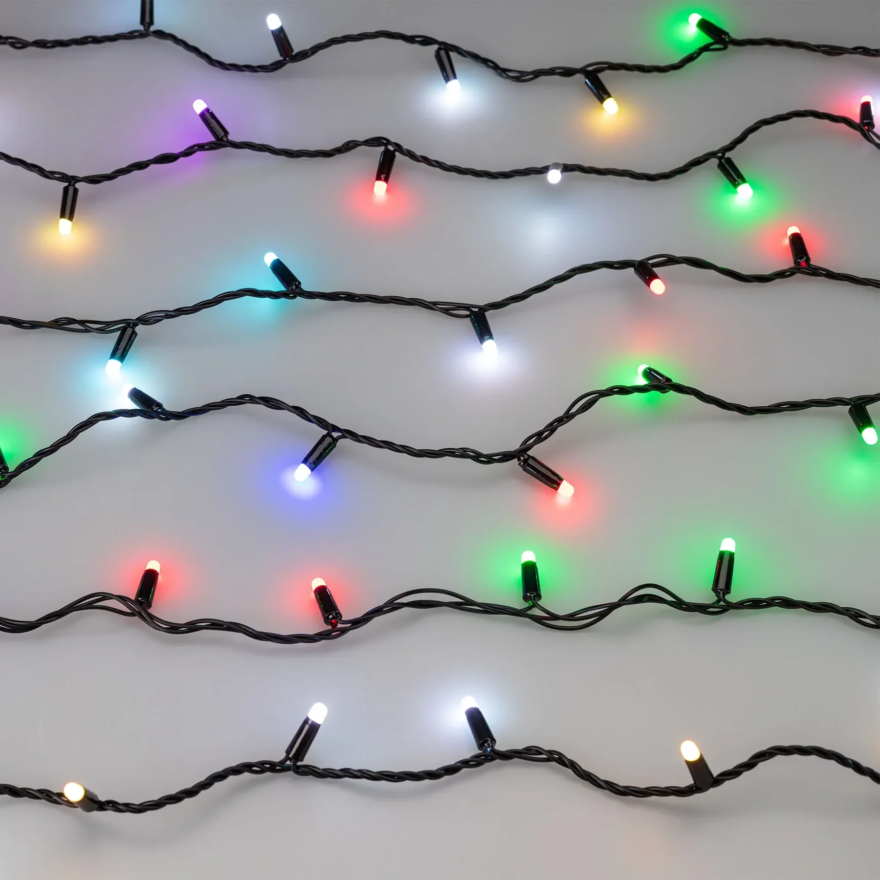 Светодиодная гирлянда ARD-STRING-CLASSIC-20000-BLACK-200LED-MILK-SYNC RGB (230V, 13W, RF/ПДУ, 4000) (Ardecoled, IP65) 064848