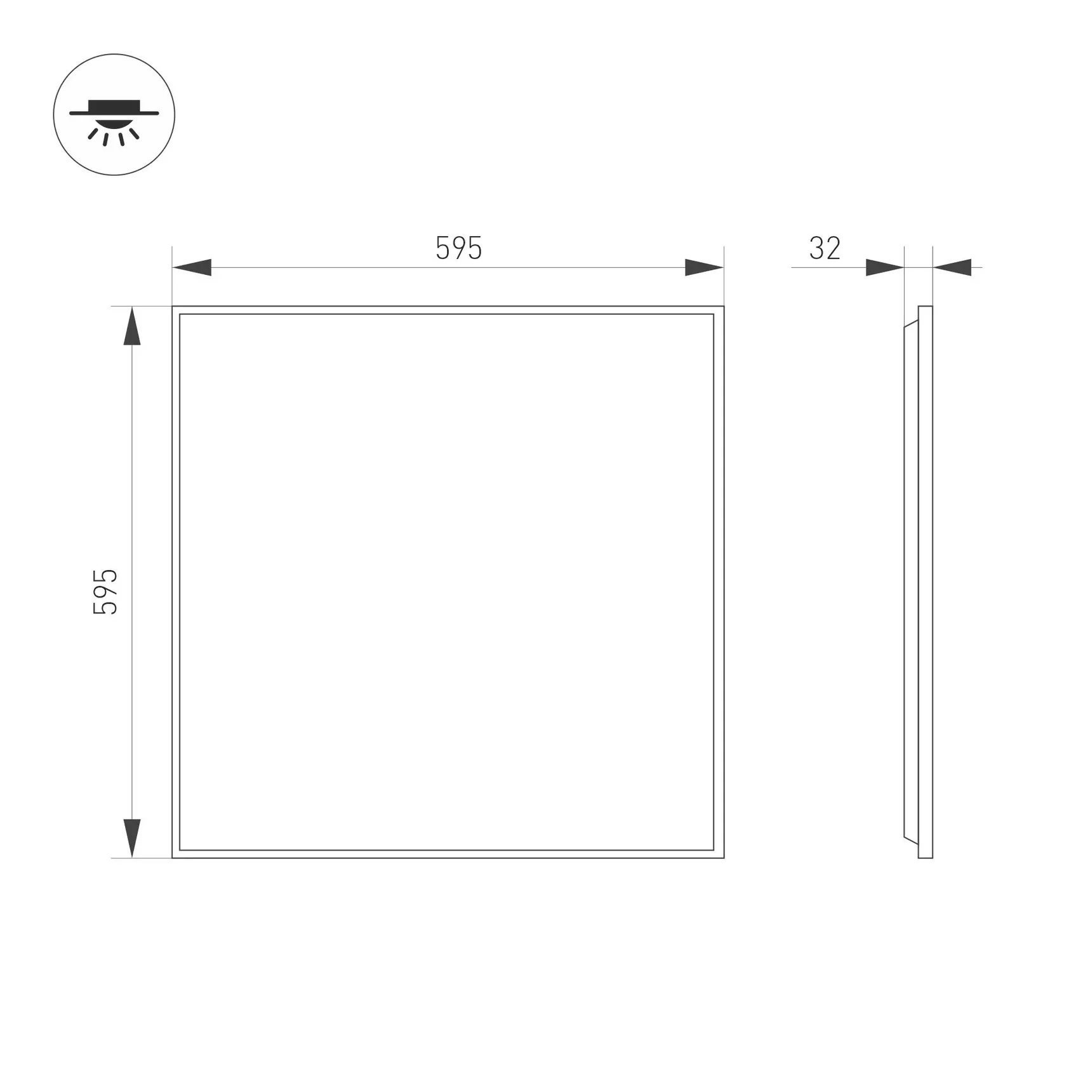 Светильник DL-TITAN-S600x600-40W Day4000-MIX (Белый, 120 deg, 230V, DALI) (Arlight, IP40 Металл, 7 лет) 064970