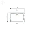 Профиль SL-SLIM15-H10-3000 BLACK (Arlight, Алюминий) 065380