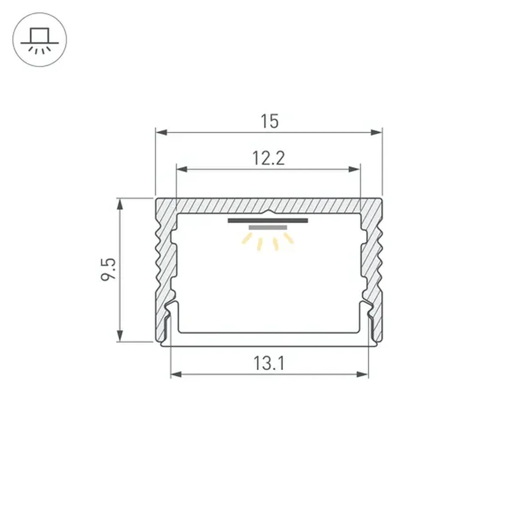 Профиль SL-SLIM15-H10-3000 BLACK (Arlight, Алюминий) 065380