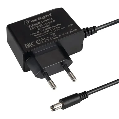 Блок питания ARDV-SP-6-5BW (5V, 1.2A, 6W) (Arlight, Адаптер, 5 лет)