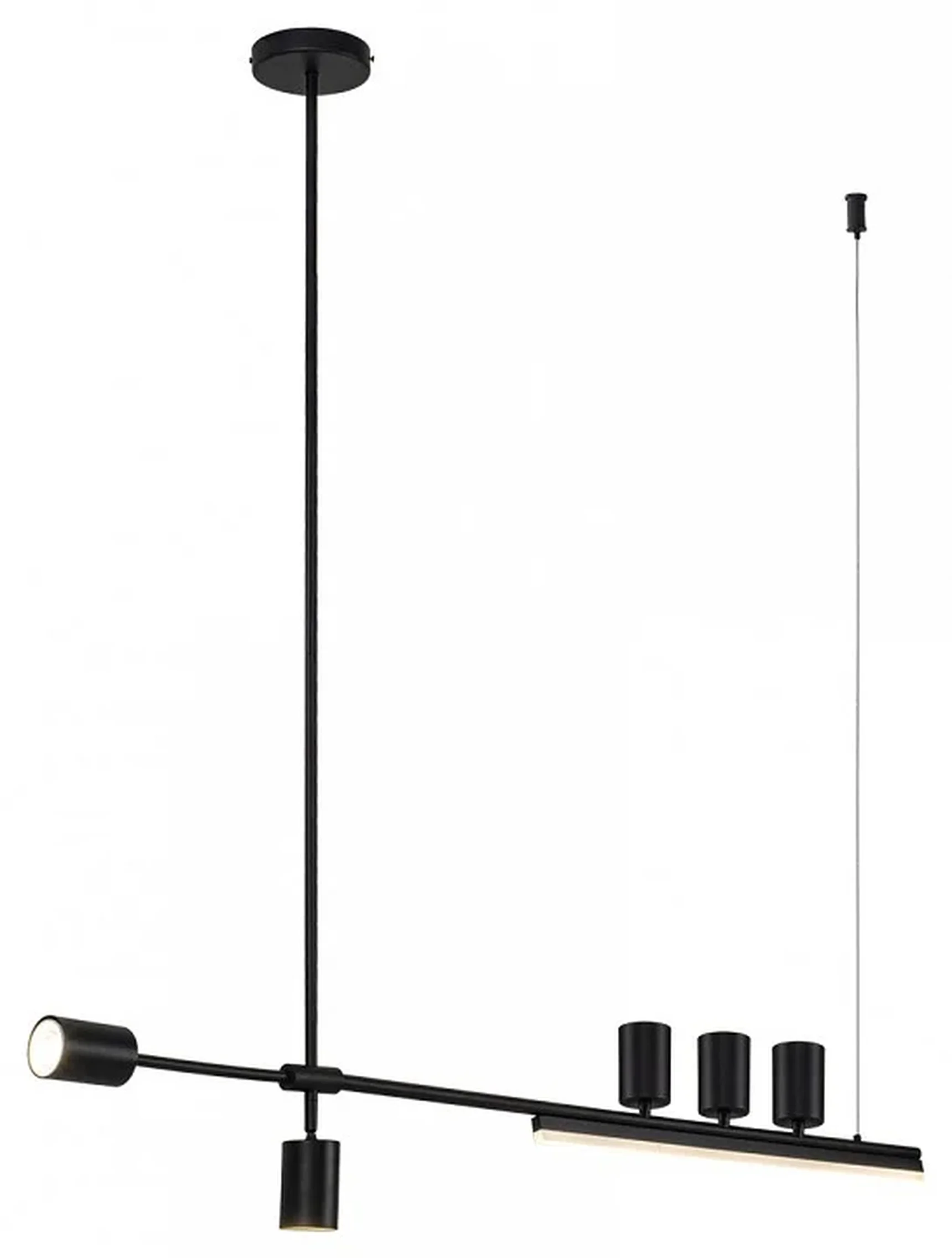 Люстра Рия черный L120 h116/86/46 GU10 5*5W+Led 12W (4000K)