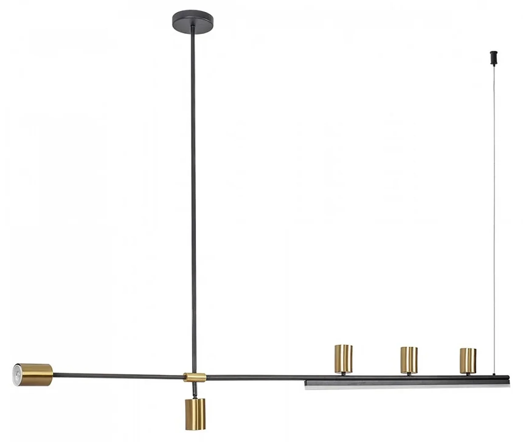 Люстра Рия латунь L120 h116/86/46 GU10 5*5W+Led 12W (3000K)