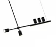 Люстра Рия черный L150 h116/86/46 GU10 5*5W+Led 15W (4000K)