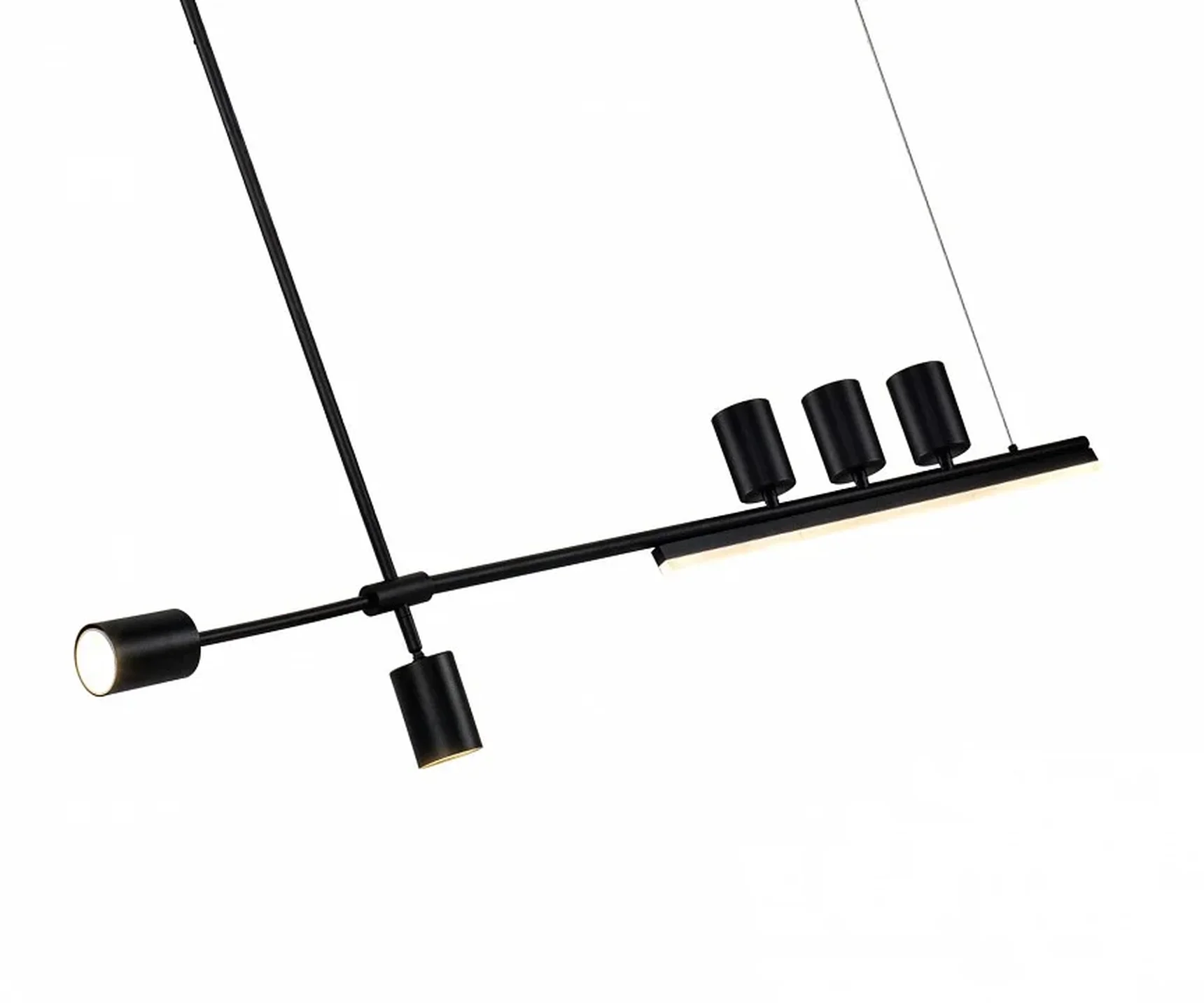 Люстра Рия черный L150 h116/86/46 GU10 5*5W+Led 15W (4000K)