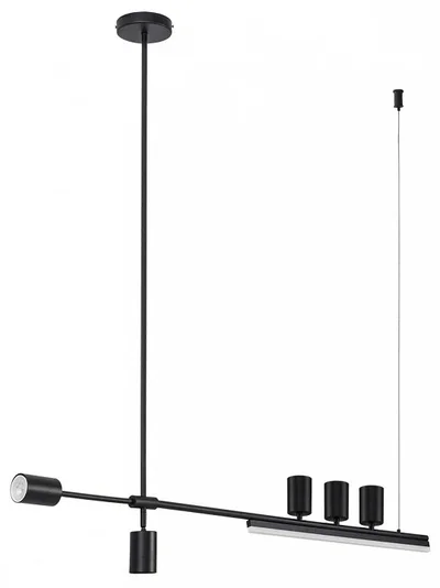Люстра Рия черный L150 h116/86/46 GU10 5*5W+Led 15W (4000K)