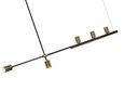 Люстра Рия латунь L150 h116/86/46 GU10 5*5W+Led 15W (3000K)