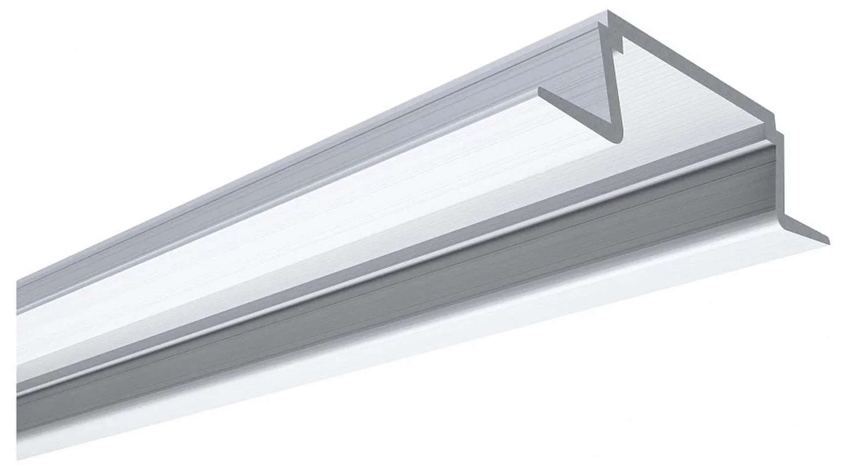 08-02-01 Профиль алюминиевый для светодиодной ленты, анод., встраиваемый, серебро, 22х6мм, 2м, шир. ленты до 10мм, без упаковки