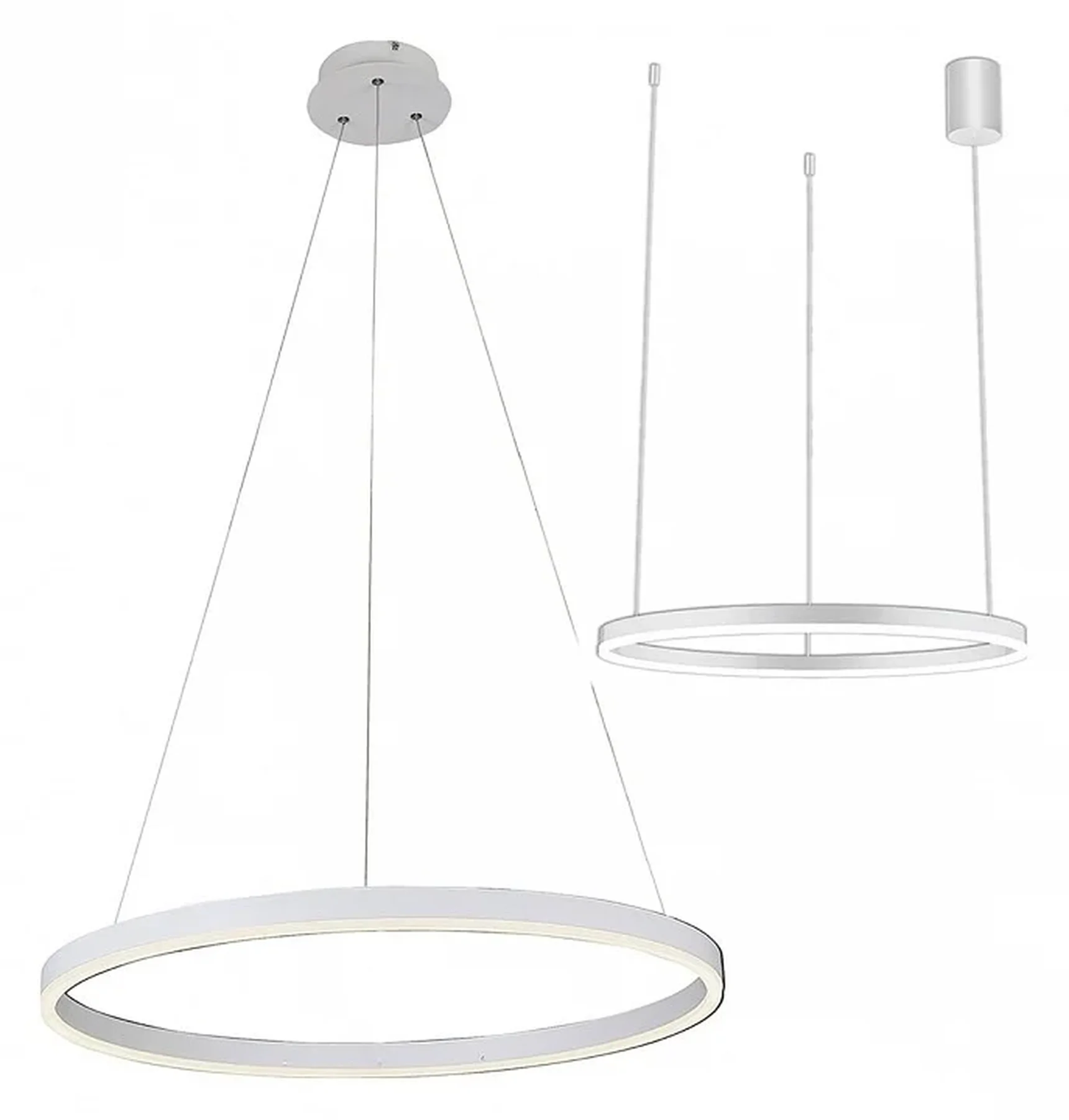 08213,01A(4000K) Подвесной светильник Тор белый d60 h150 Led 33W (4000K) 2 типа крепления