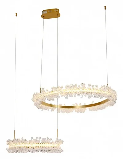 08245,36PA Подвесной светильник Лаура латунь d40+60 h150 Led 60W (3000K) с пультом ДУ