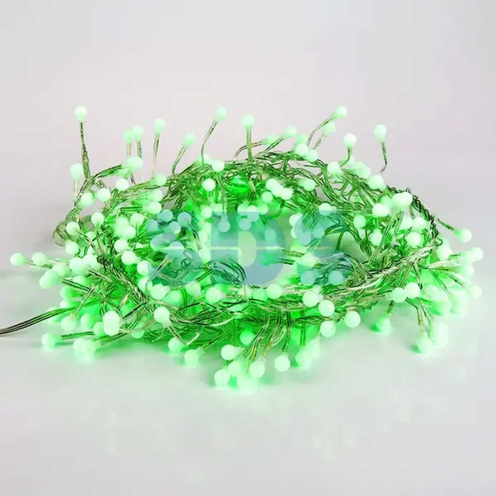 Гирлянда Мишура LED 3 м Прозрачный ПВХ, 288 диодов, цвет зеленый