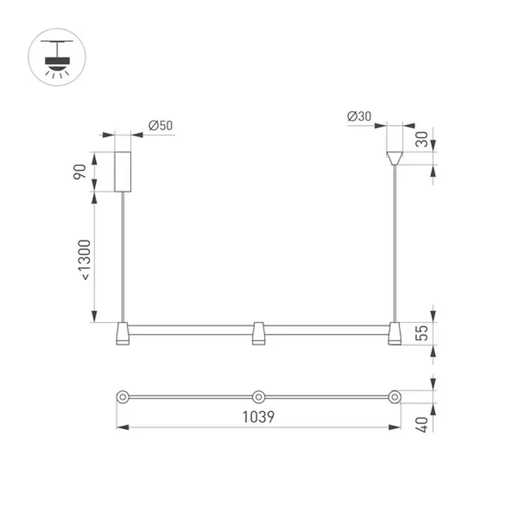 Светильник SP-ELIZEO-S1000-16W Warm3000 (WH, 35 deg, 230V) (Arlight, IP20 Металл, 3 года)