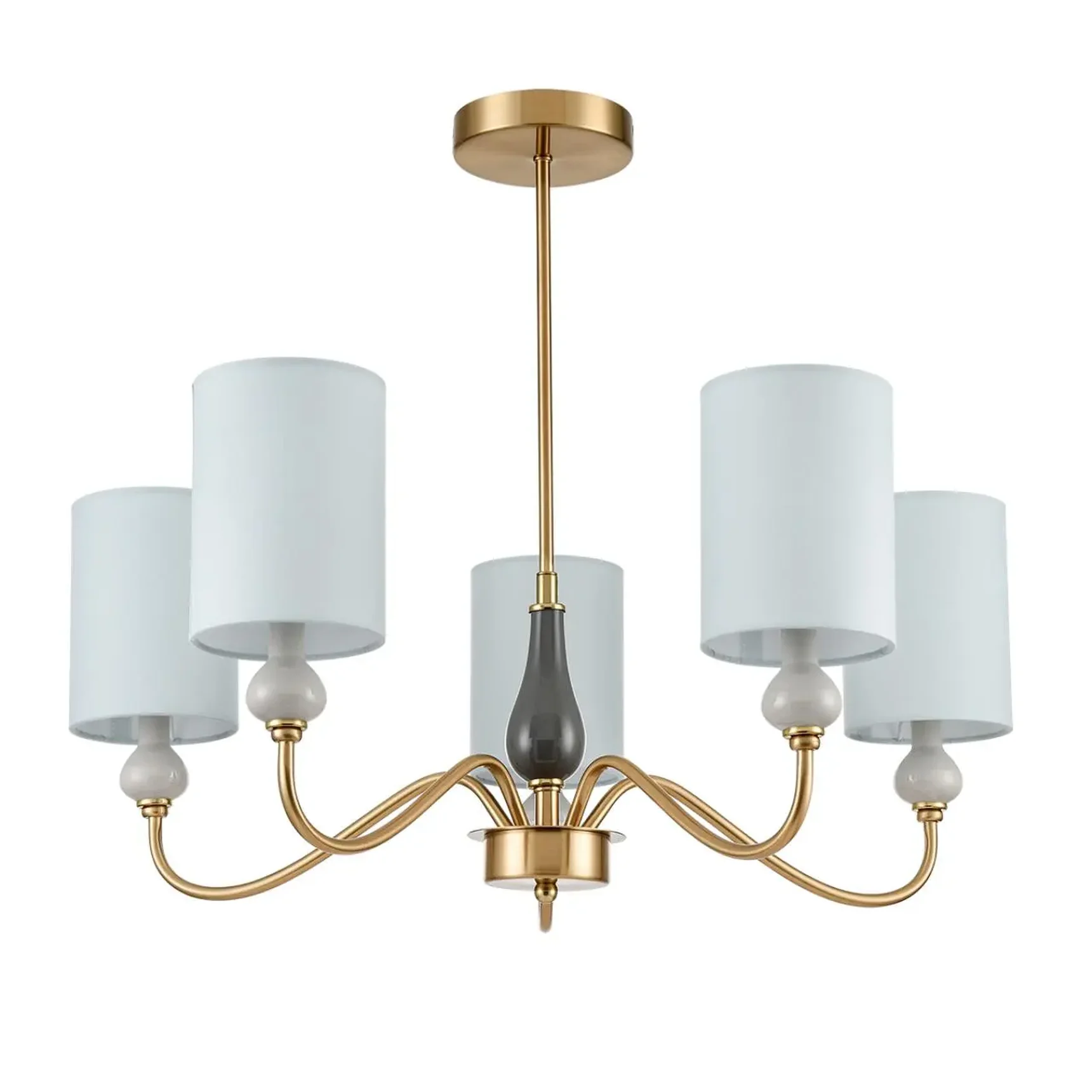 6590/5 CLASSI LN25 латунь/мятный зеленый, металл, керамика/текстиль Люстра подвесная E14 5*40W 220V ANRI