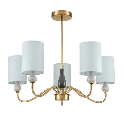 6590/5 CLASSI LN25 латунь/мятный зеленый, металл, керамика/текстиль Люстра подвесная E14 5*40W 220V ANRI