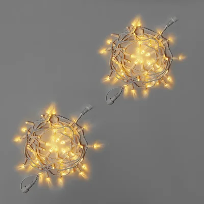 Светодиодная гирлянда INOXHUB Нить 10м, 100 LED, соединяемая, 220В, IP65, белый резиновый провод 2.3мм, ТЁПЛАЯ БЕЛАЯ