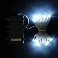 Гирлянда Нить на Батарейках 5м Белая, 50 LED, Провод Прозрачный Силикон, IP65