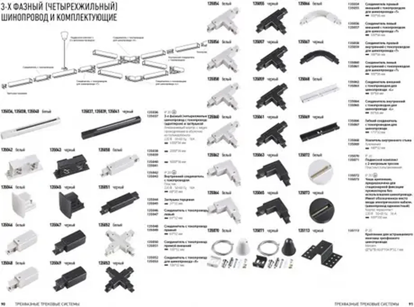 Трехфазный шинопровод 1 метр Novotech Track 3L 135036 220V