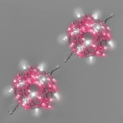 Светодиодная гирлянда INOXHUB Нить 10м, 100 LED, соединяемая, с мерцанием, 220В, IP65, прозрачный провод, РОЗОВАЯ