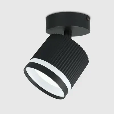 Спот на основании GWL-GX53-M-IP20 Одинарный Черный с боковым рассеивателем Полосы