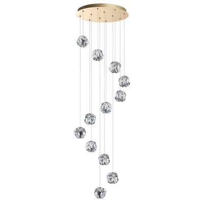 5085/60L L-VISION ODL25 555 золото/прозрачный/металл/акрил Люстра каскадная LED 60W 4000K 2800Лм JEMSTONE