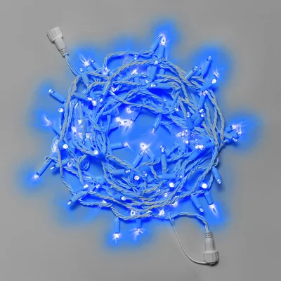 Светодиодная гирлянда INOXHUB Нить 10м, 100 LED, соединяемая, 24В, IP65, белый резиновый провод 2.3мм, СИНЯЯ