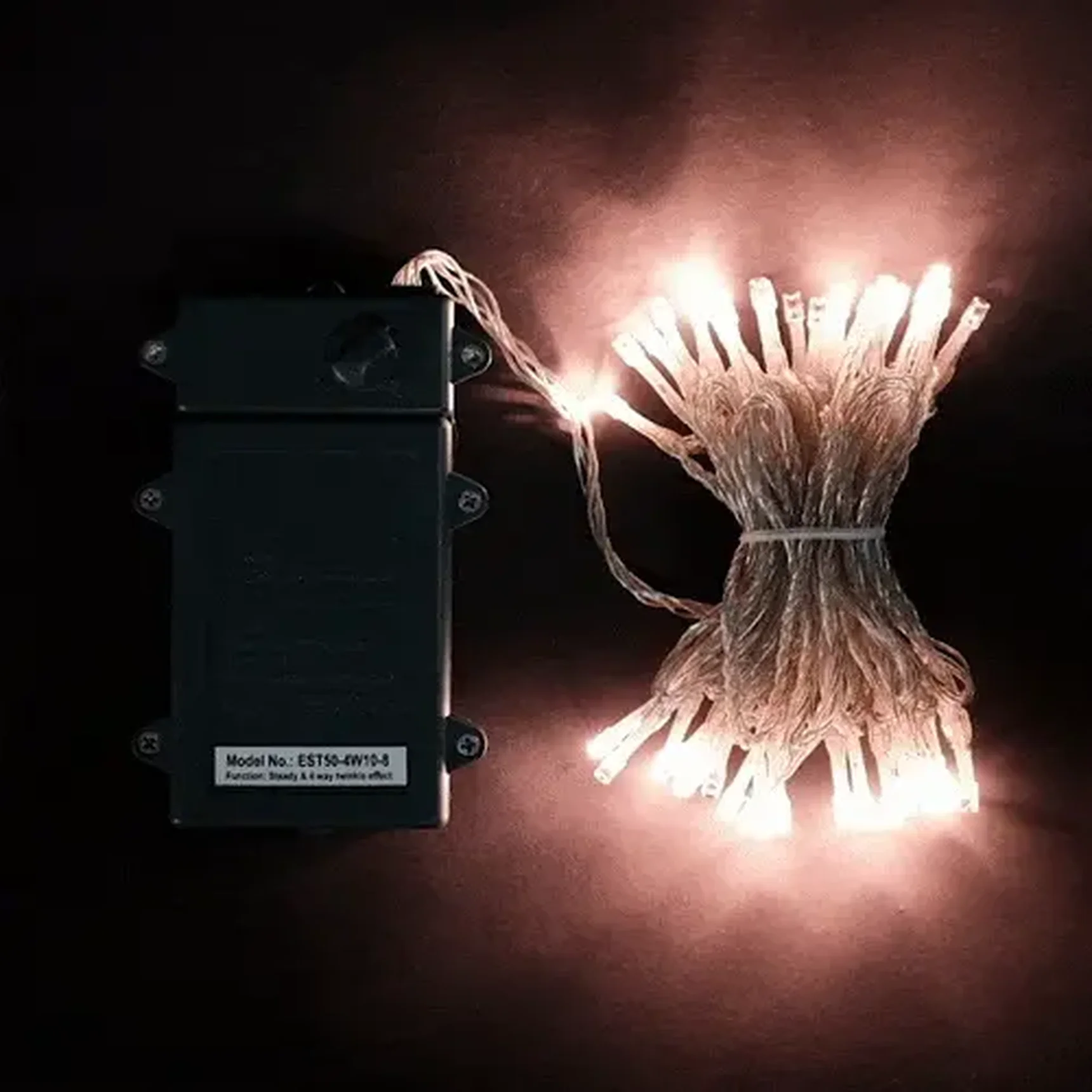 Гирлянда Нить на Батарейках с Таймером 10м Хани-Голд, 100 LED, Провод Прозрачный Силикон, IP65