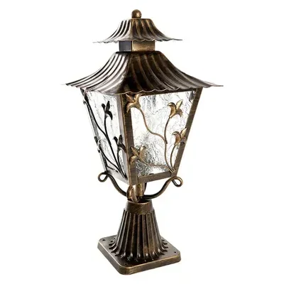 Светильник садово-парковый, 60W 230V E27 черное золото, PL634