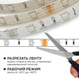10-03 Комплект светодиодной ленты 12В с аксессуарами(блок питания, коннектор, контроллер), smd 5050, 30 д/м, IP65, 5м, RGB