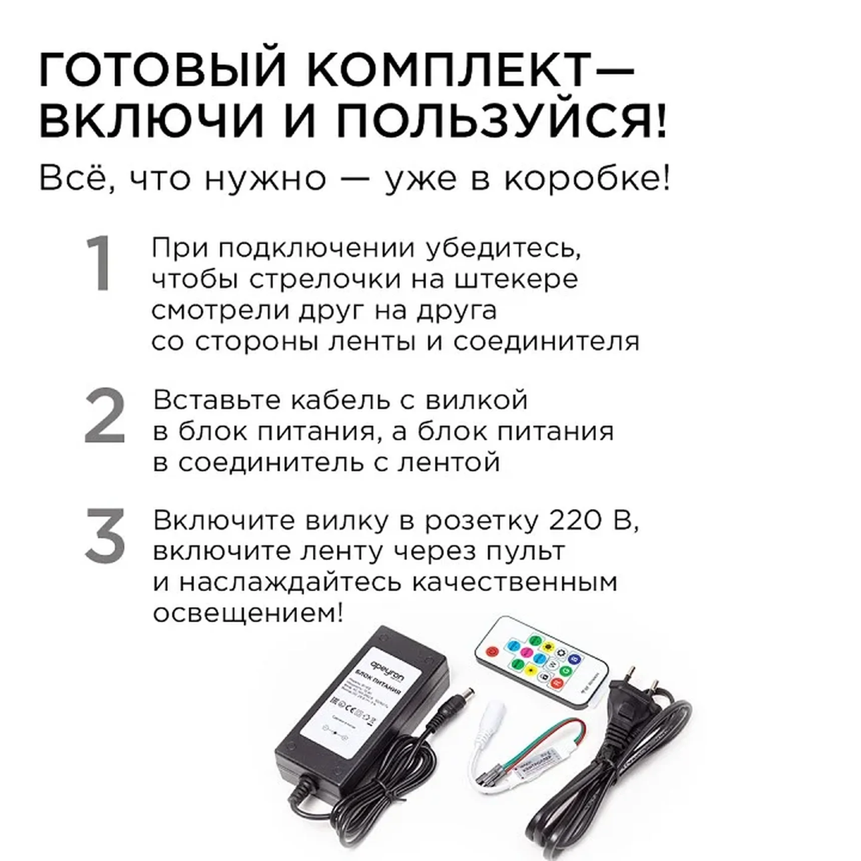 10-102 Комплект адресной светодиодной ленты 24В, 14,4Вт/м, smd5050, 60д/м, IP65, ширина подложки 10мм(черная), 10м, RGB